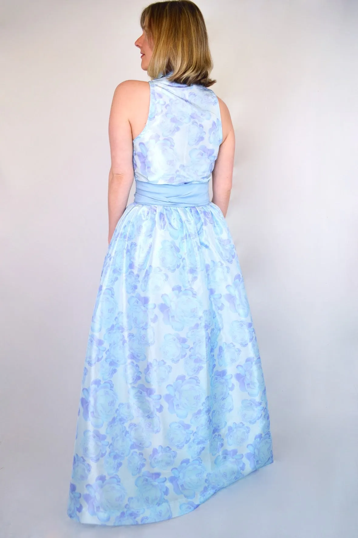 Taffeta Overskirt in Blue Peony