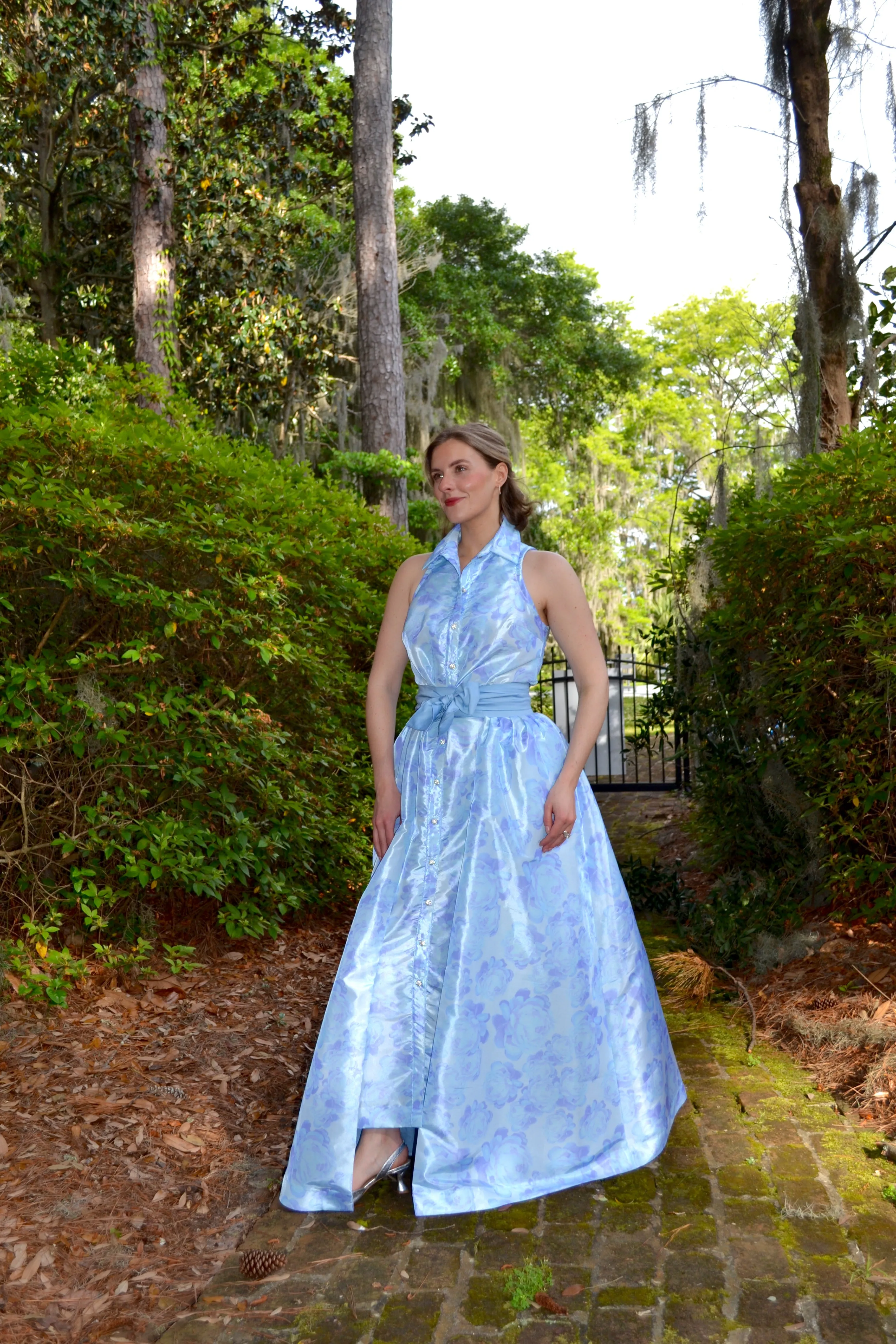 Taffeta Overskirt in Blue Peony