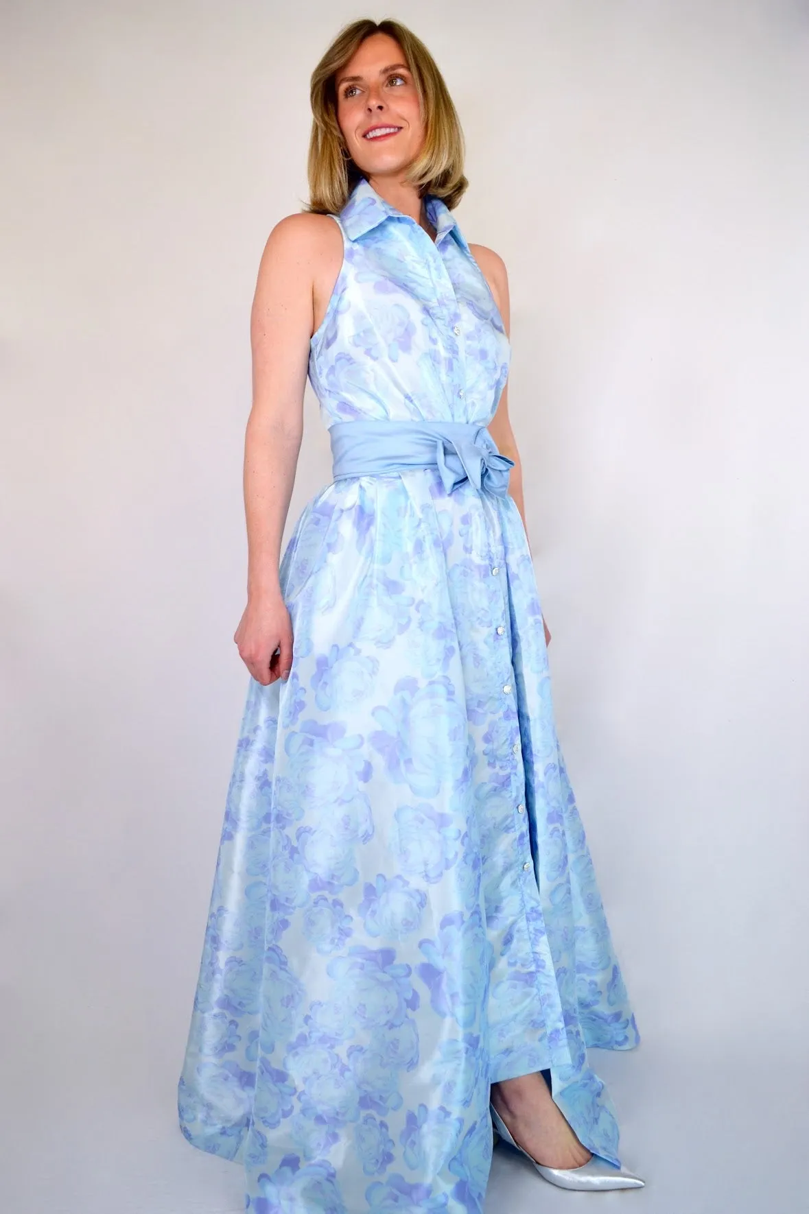 Taffeta Overskirt in Blue Peony