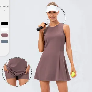 Tennis Women' Fitness 2 Pcs Long Tennis/Golf Skirts Dress