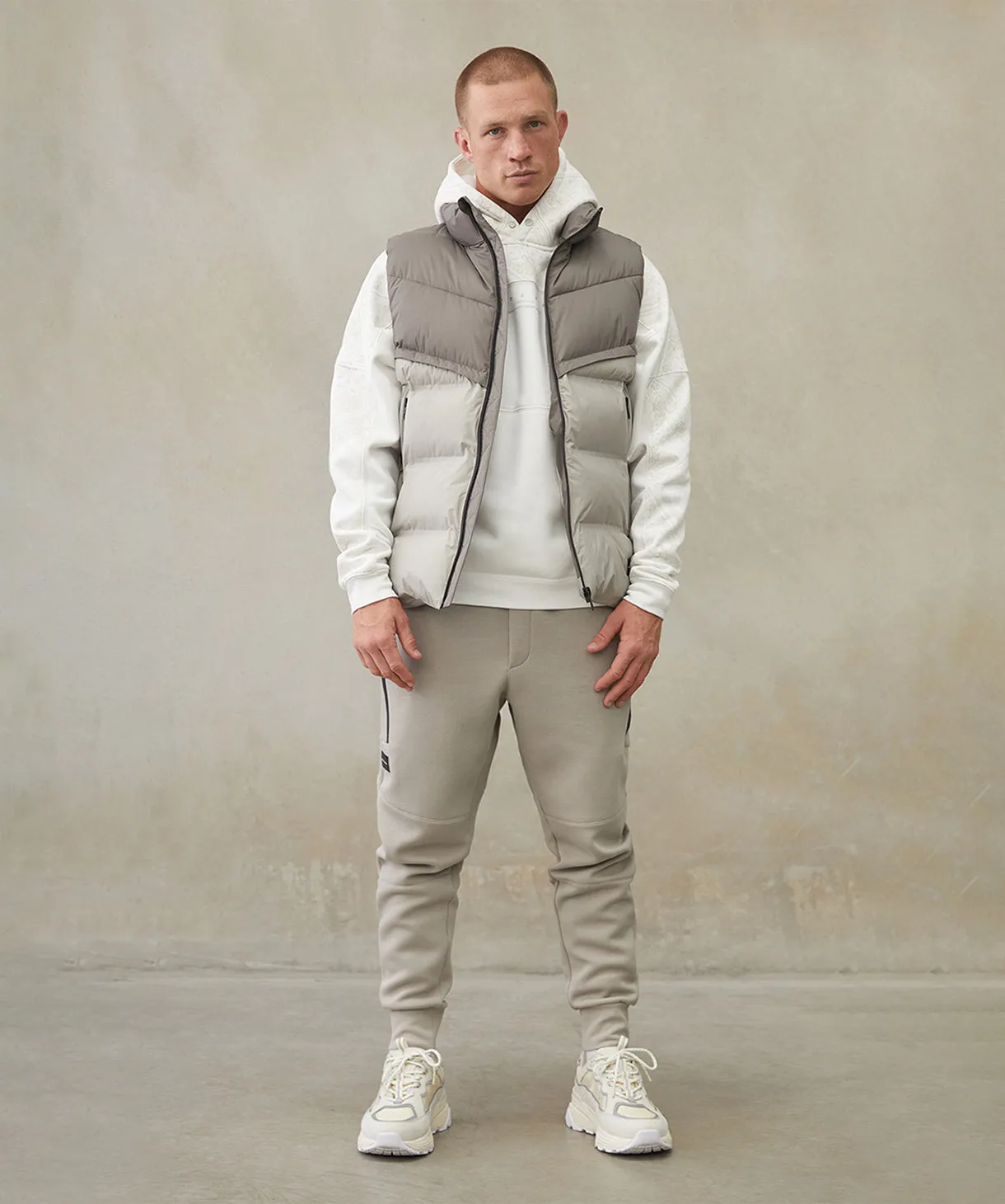 The Anello Puffer Vest - Light Grey