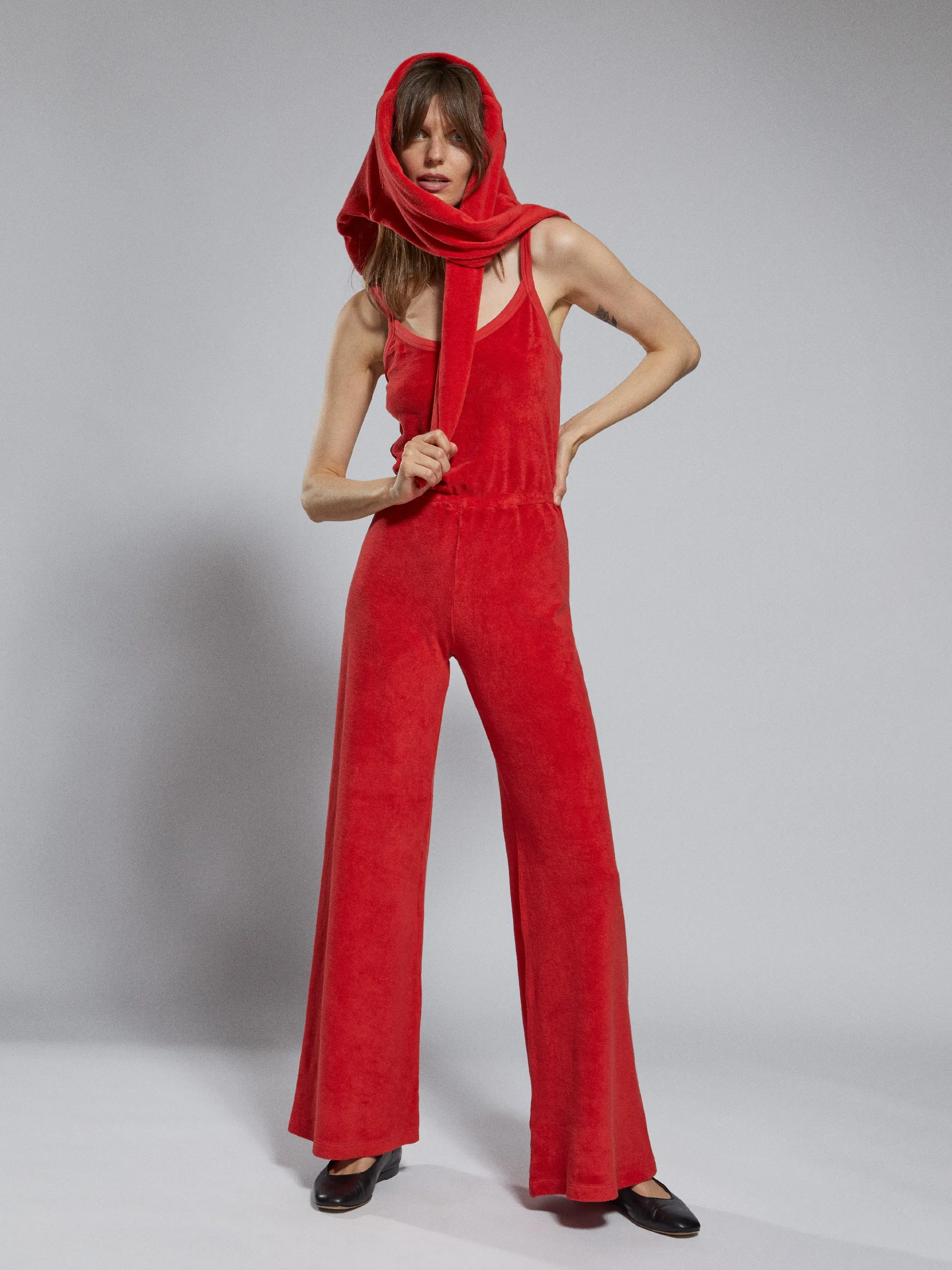 The Elma Flare Jumpsuit in Terry