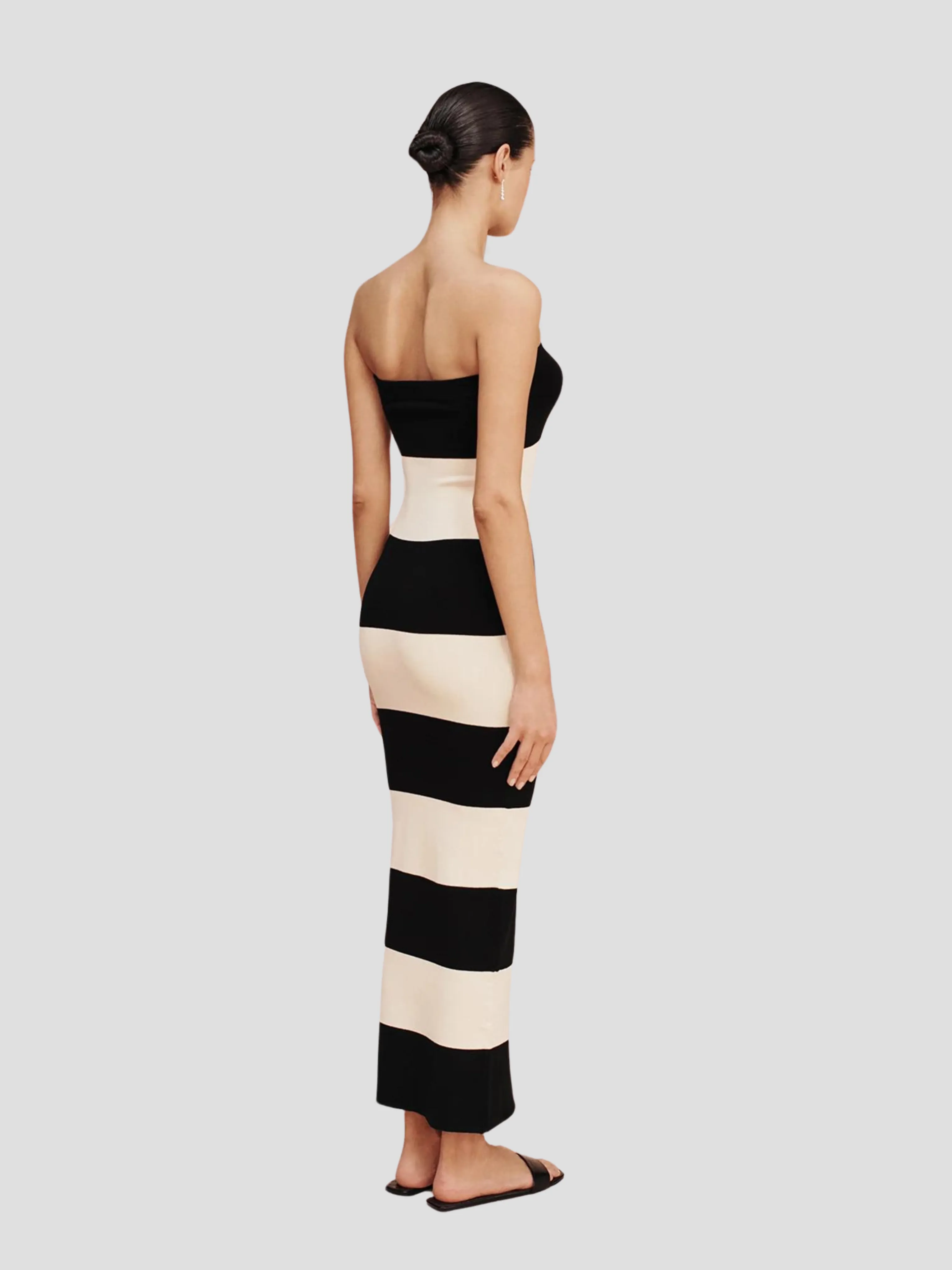 Theo Strapless Striped Dress