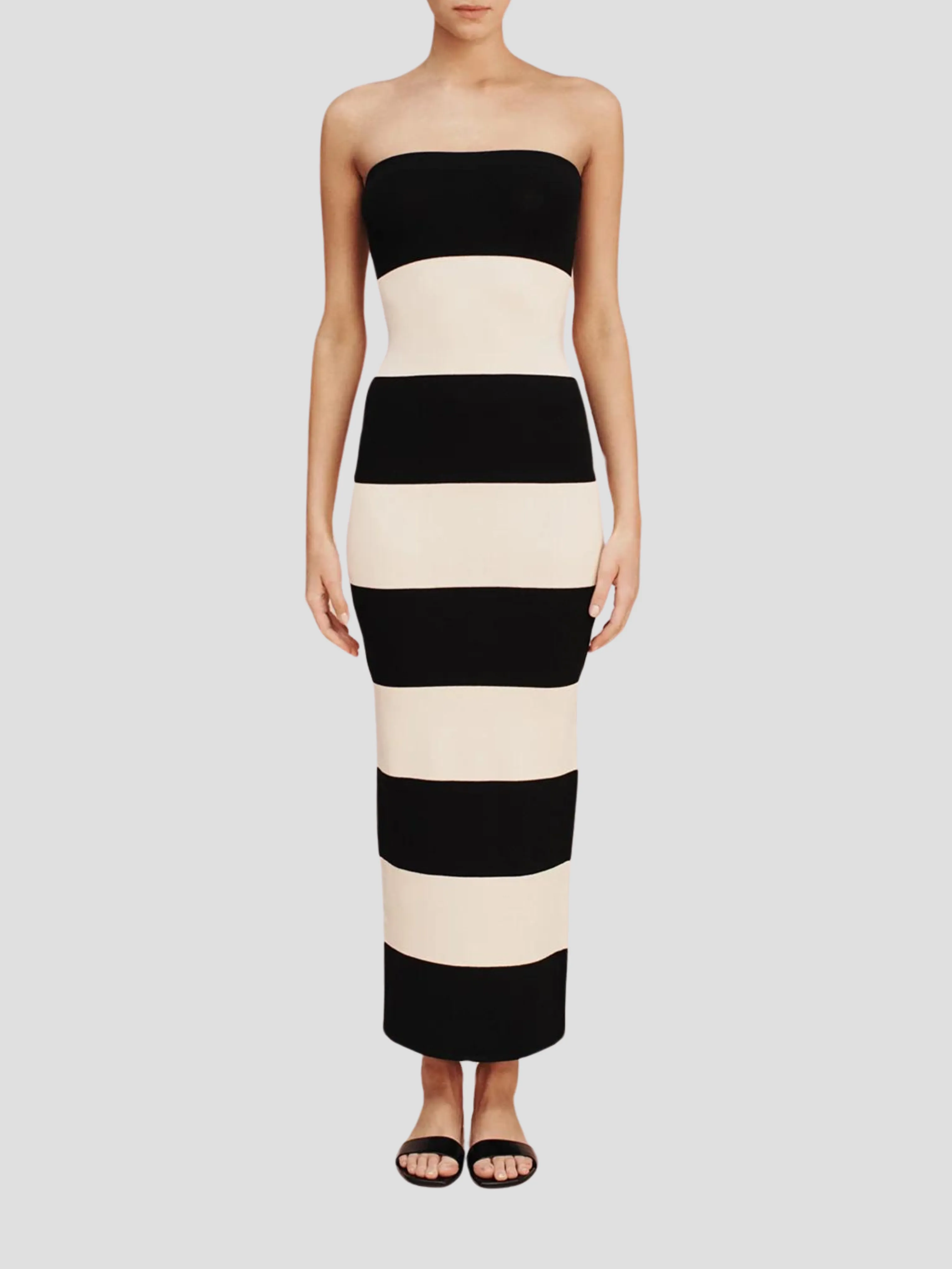 Theo Strapless Striped Dress