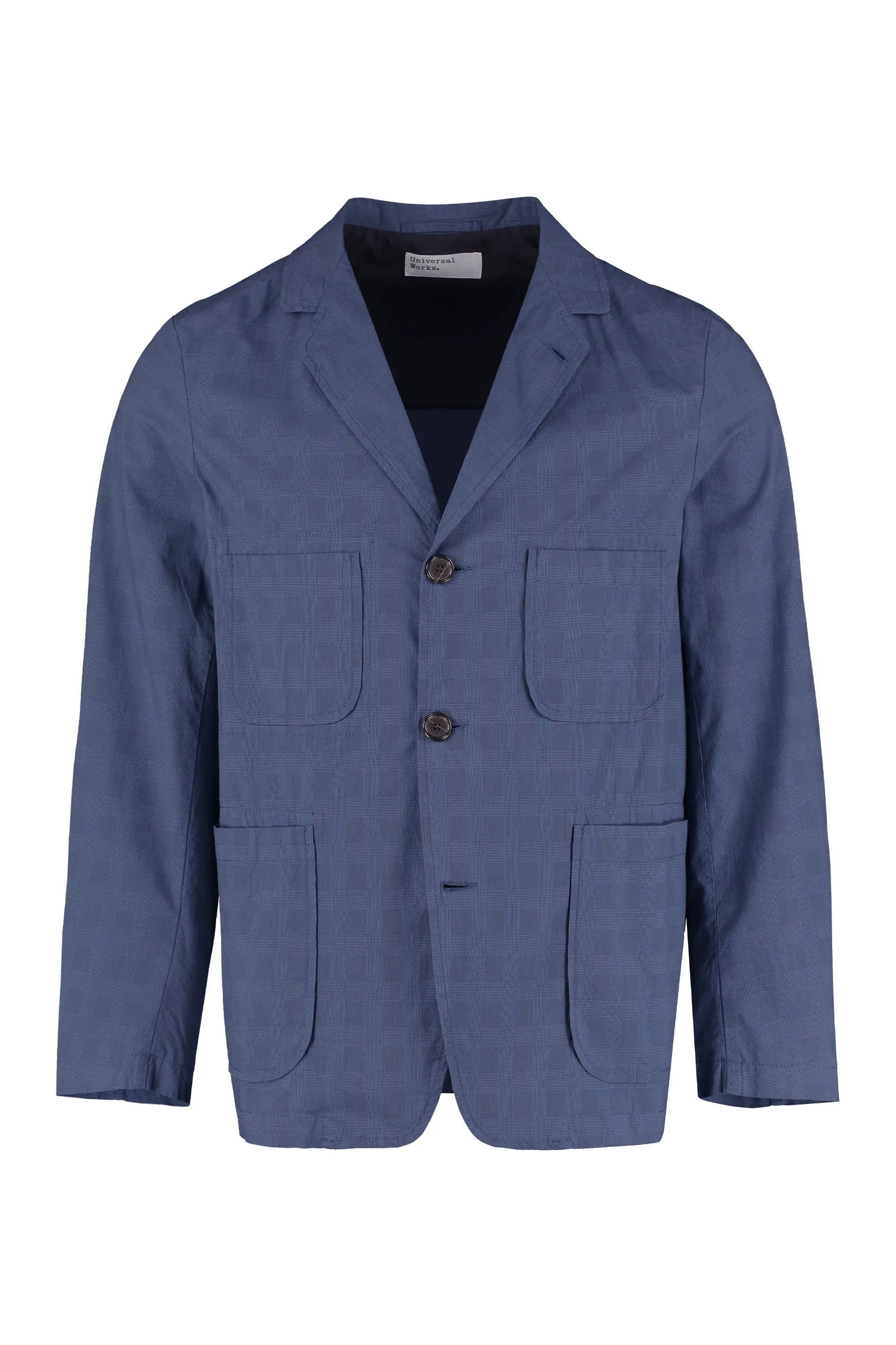 Three-button single-breast checked jacket