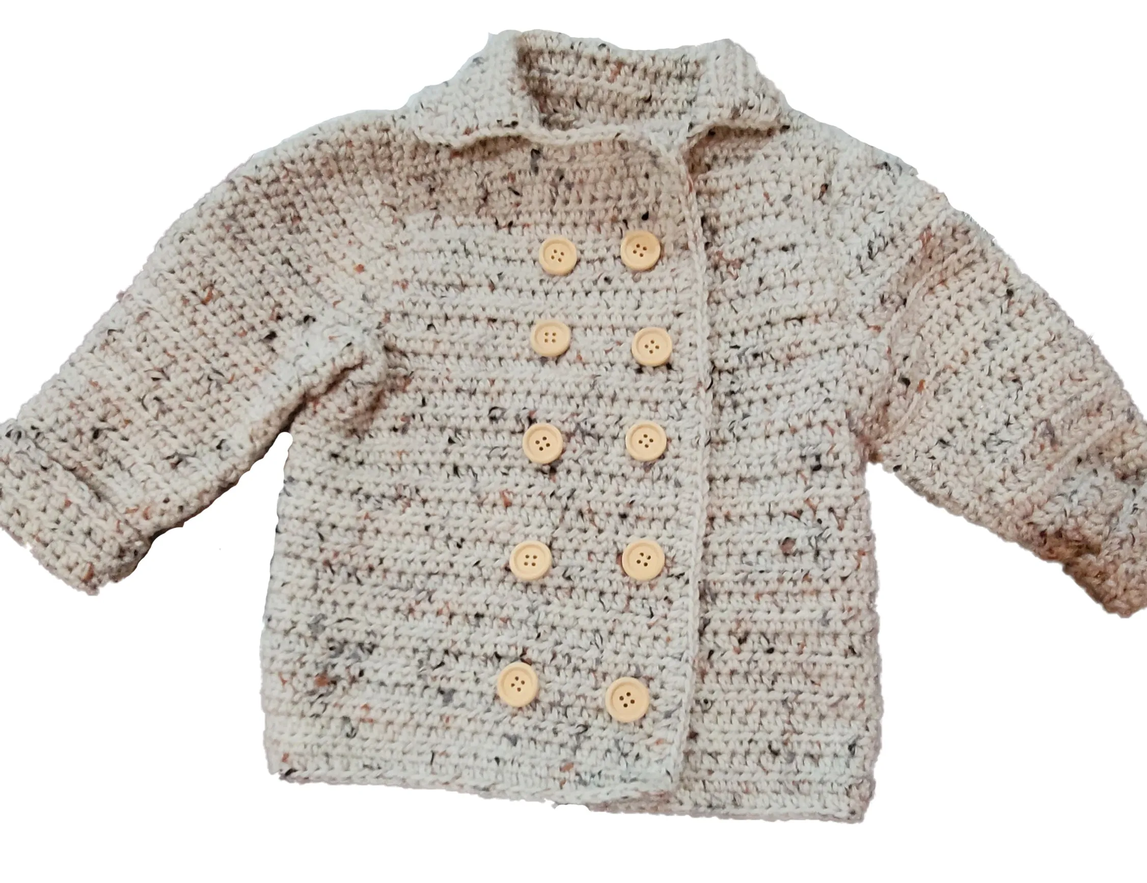 Toddler Pea Coat Crochet Pattern