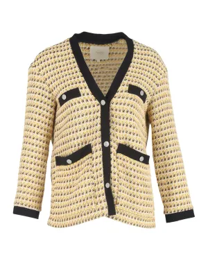 Tweed Cardigan Button Closure