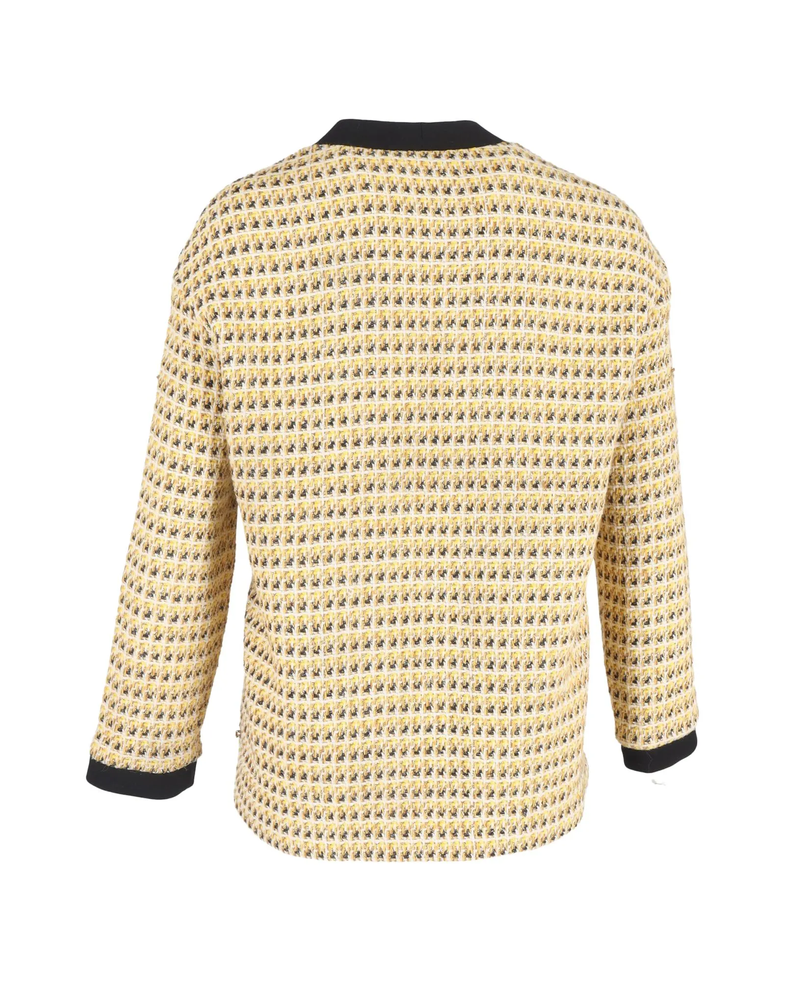 Tweed Cardigan Button Closure