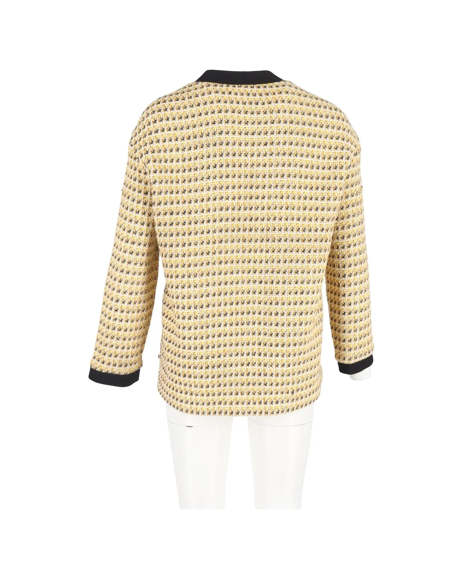 Tweed Cardigan Button Closure