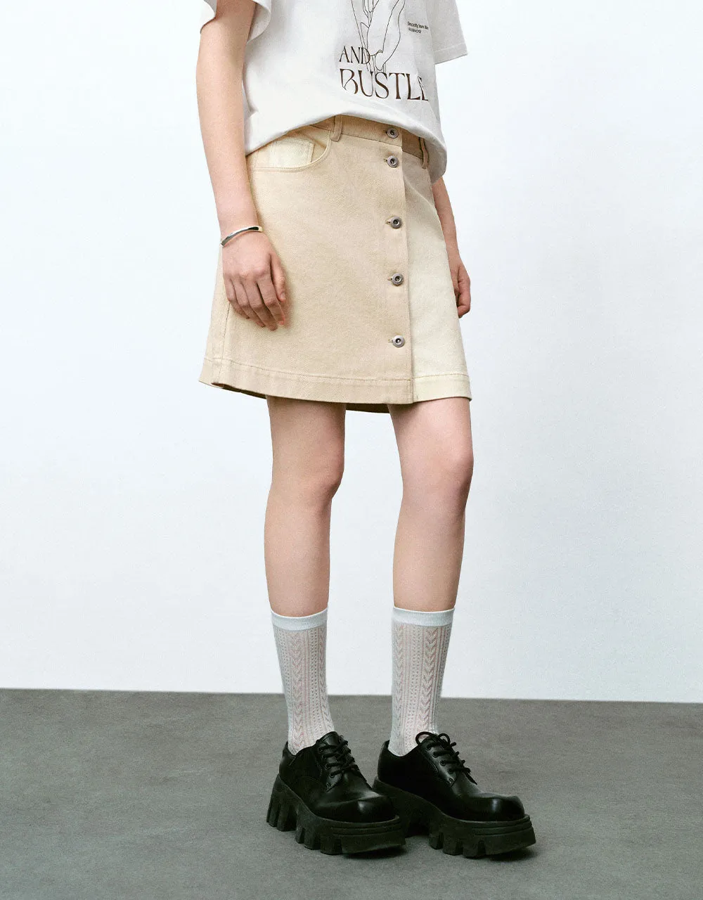 Two Toned Mini A-Line Skirt