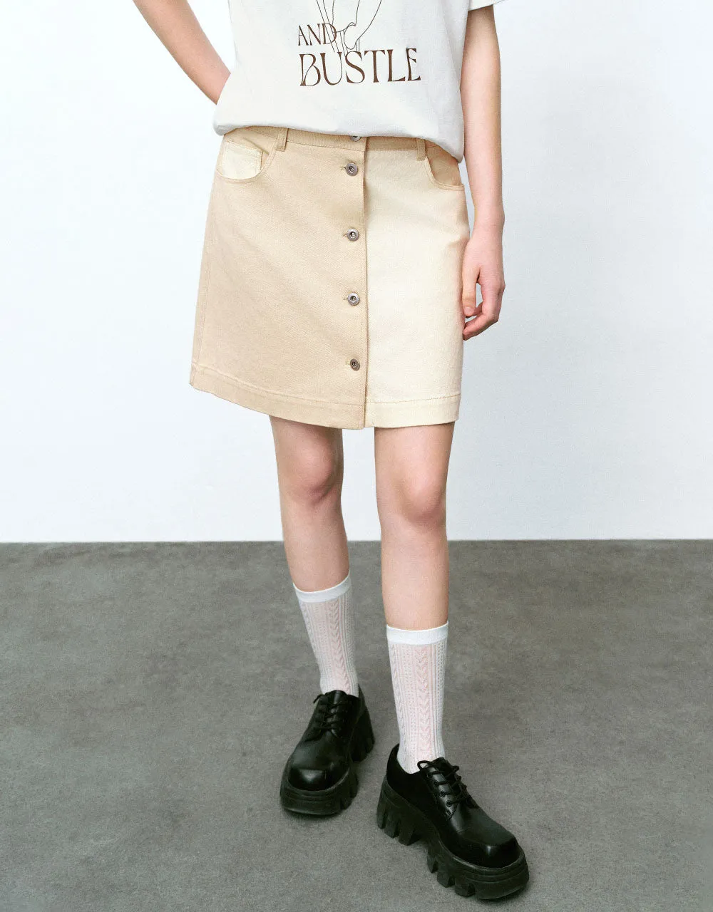 Two Toned Mini A-Line Skirt