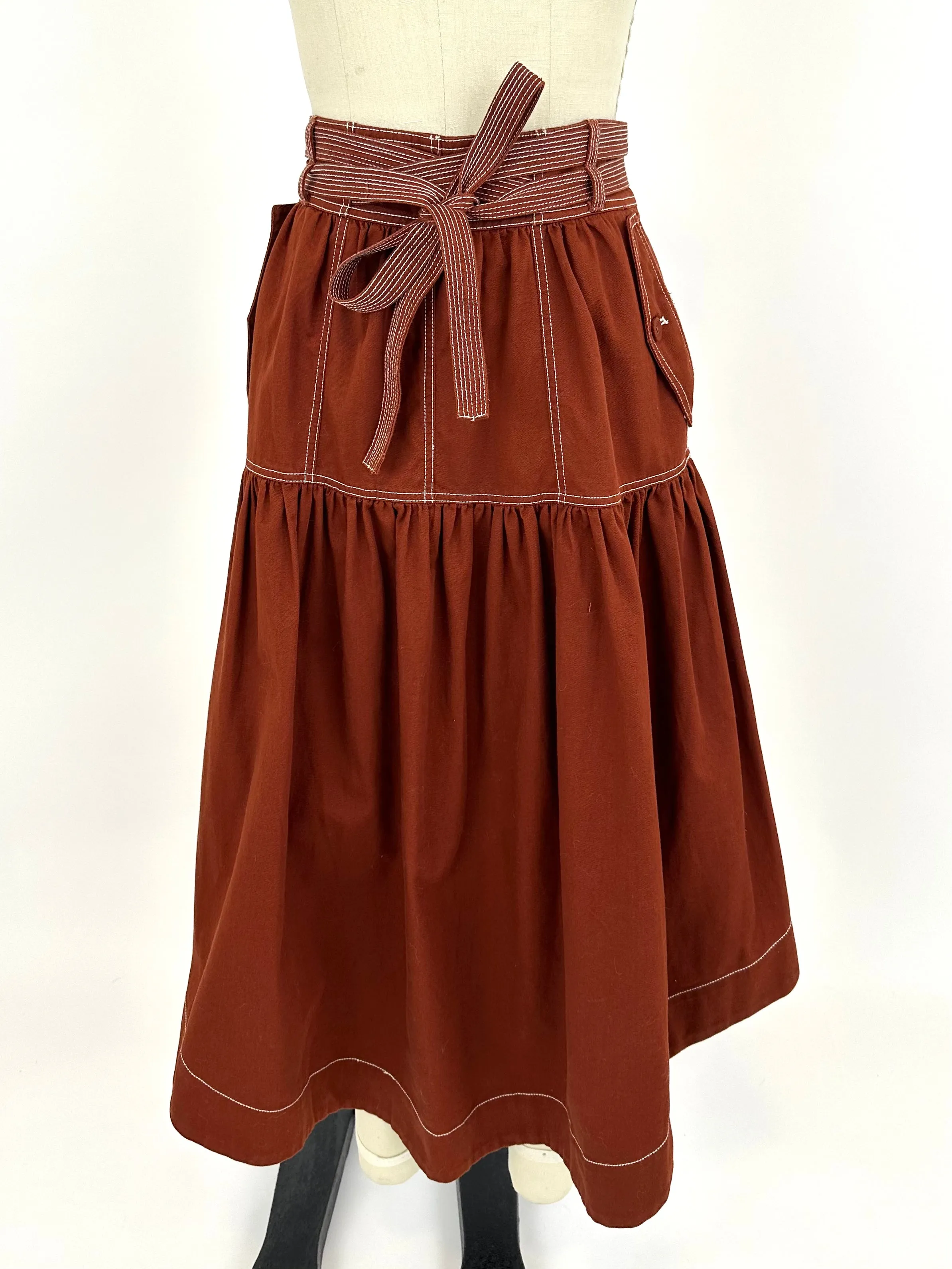 Ulla Johnson Rust Pleated Skirt