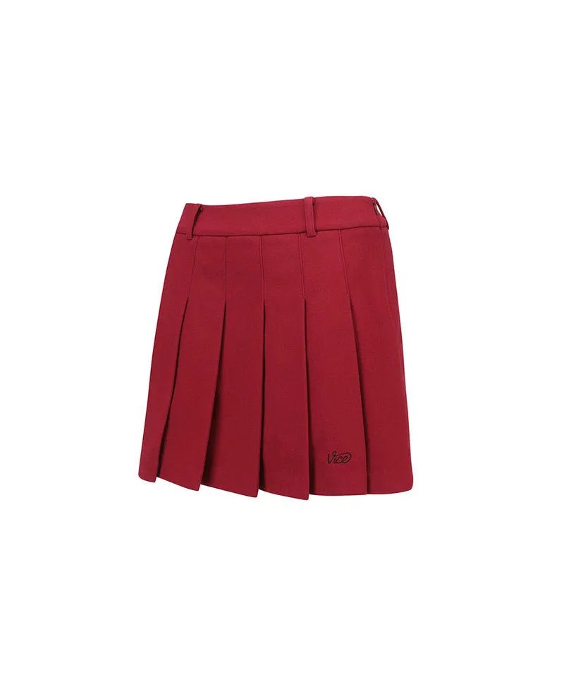 Vice Golf Atelier Women's Bonding Pleats Skirt - Burgundy