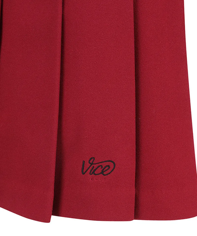 Vice Golf Atelier Women's Bonding Pleats Skirt - Burgundy
