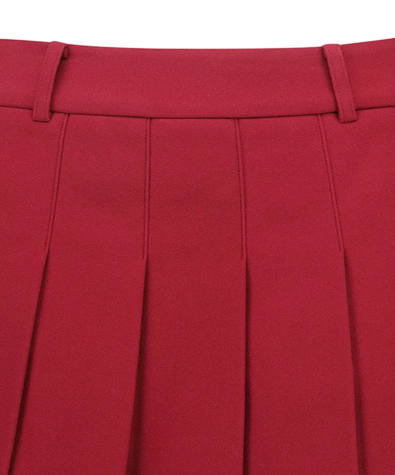 Vice Golf Atelier Women's Bonding Pleats Skirt - Burgundy