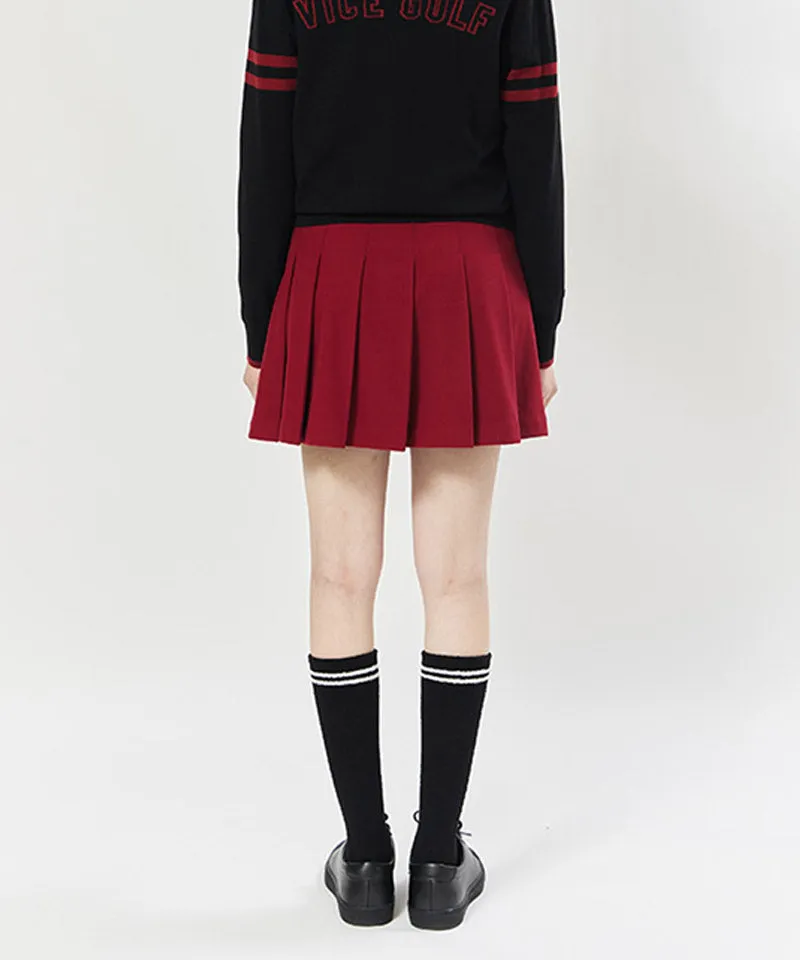 Vice Golf Atelier Women's Bonding Pleats Skirt - Burgundy