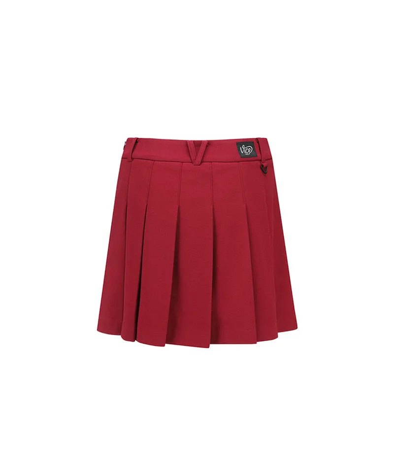 Vice Golf Atelier Women's Bonding Pleats Skirt - Burgundy
