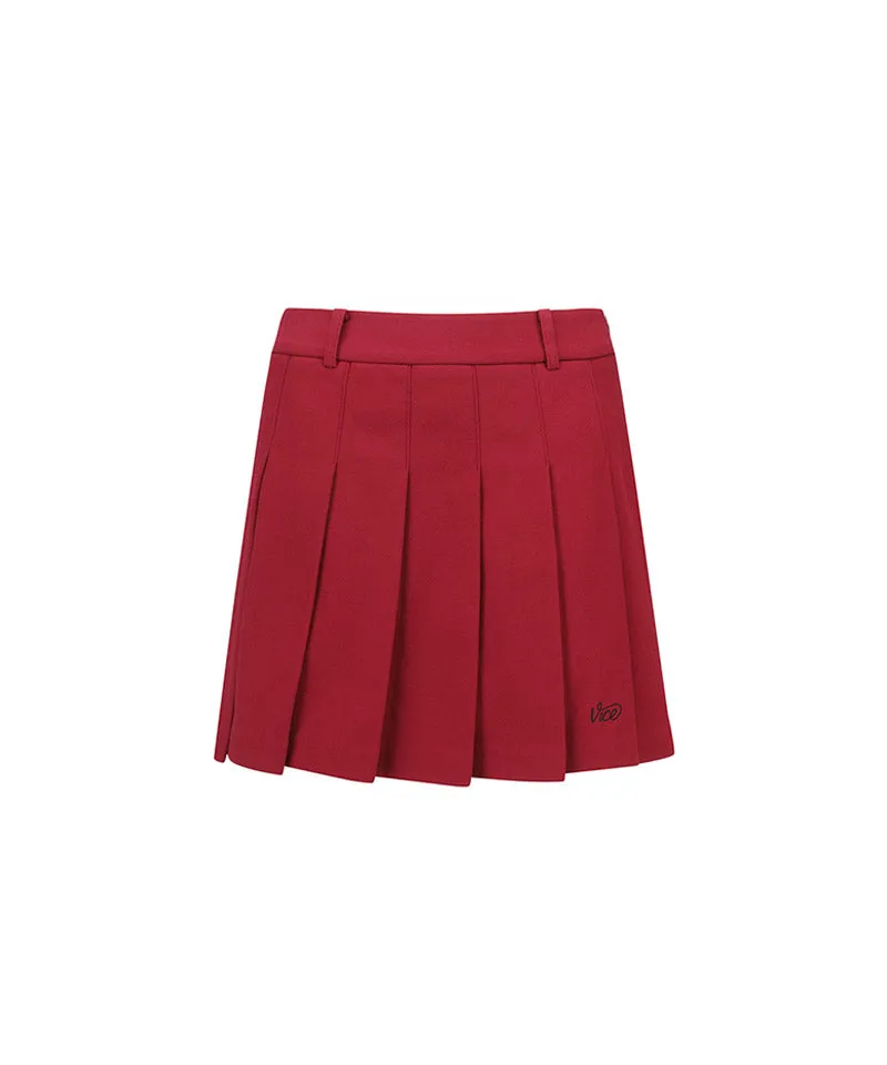 Vice Golf Atelier Women's Bonding Pleats Skirt - Burgundy