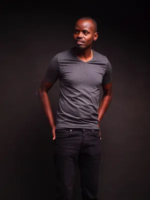 Vneck T-shirt- Dark Grey
