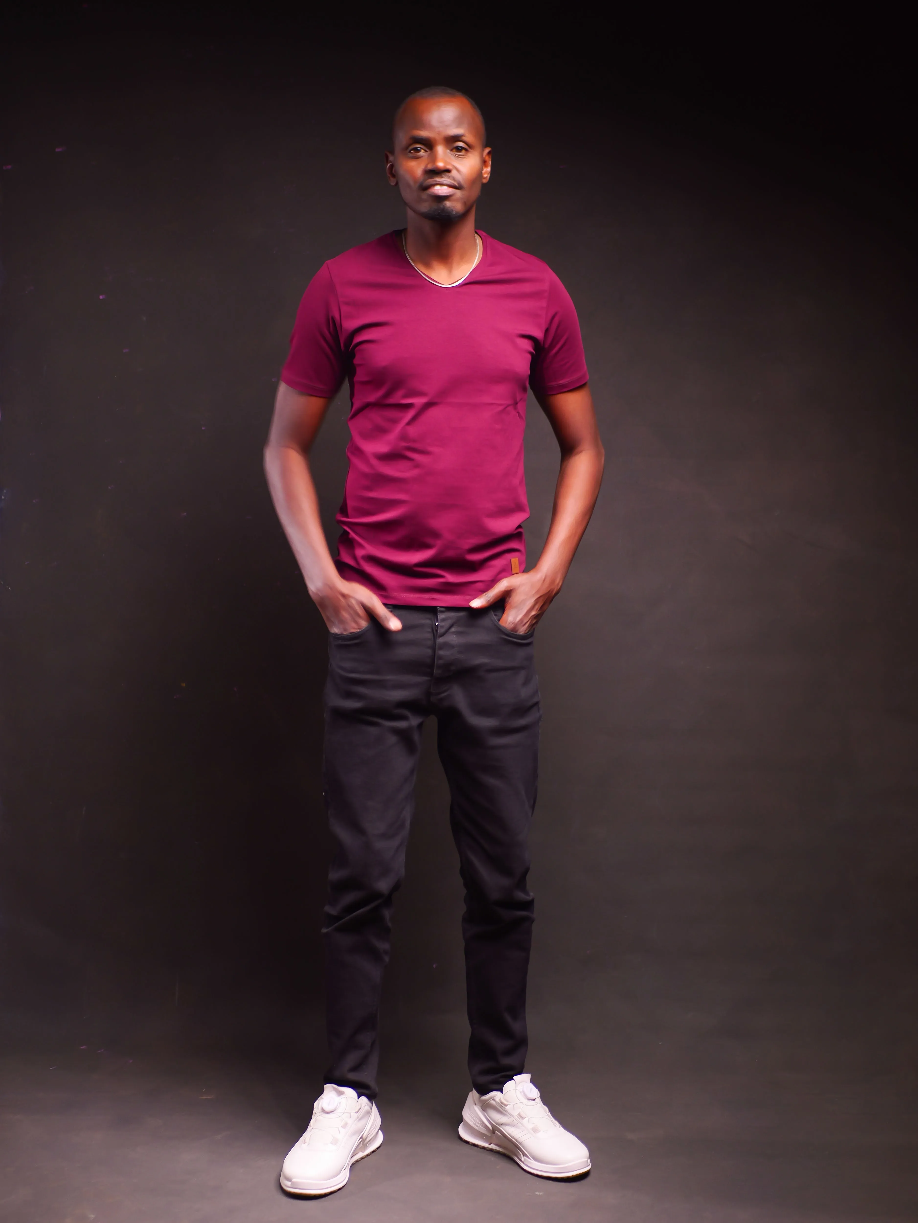 Vneck T-shirt- Maroon