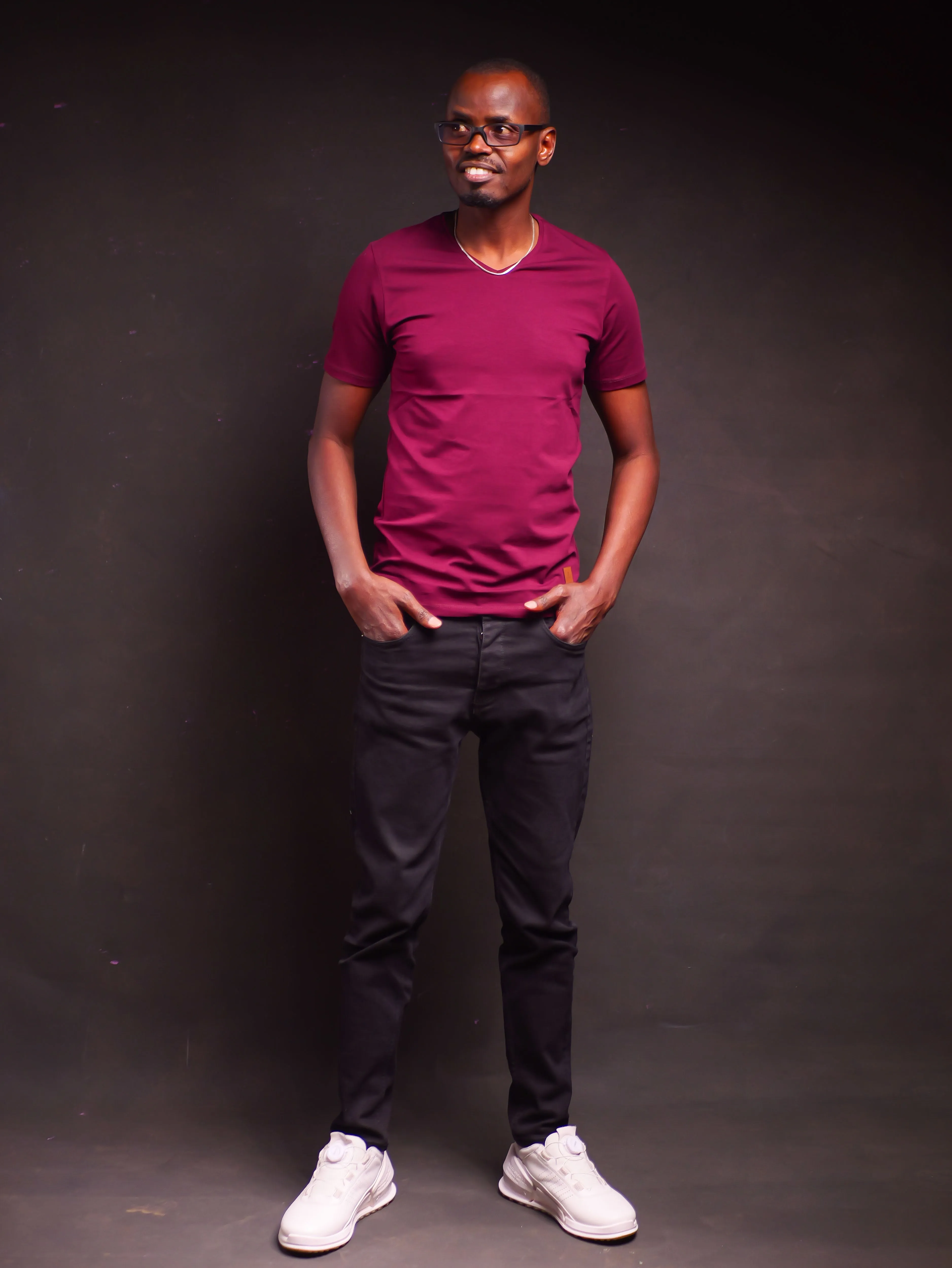Vneck T-shirt- Maroon