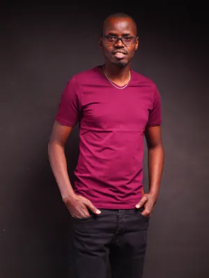 Vneck T-shirt- Maroon