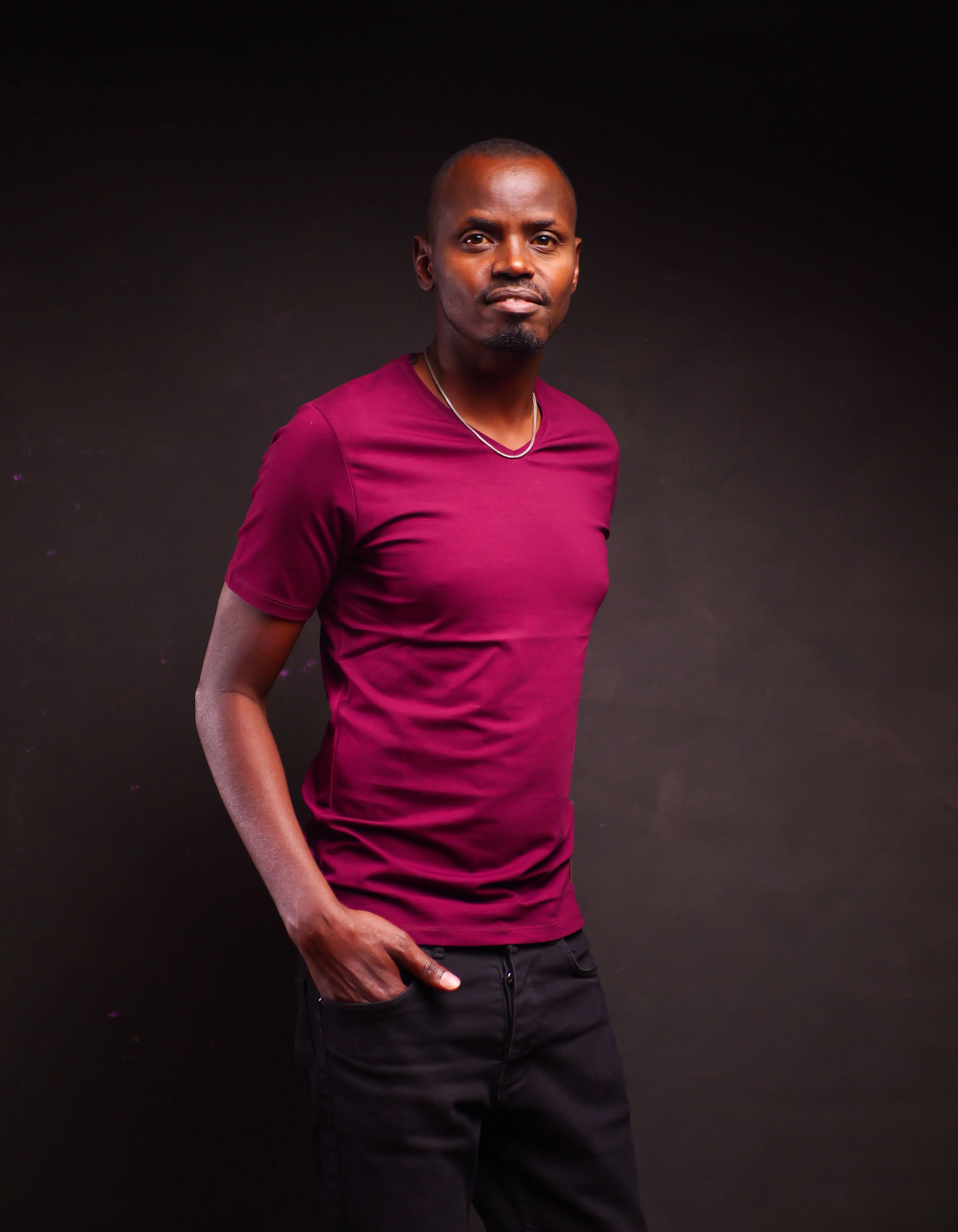 Vneck T-shirt- Maroon