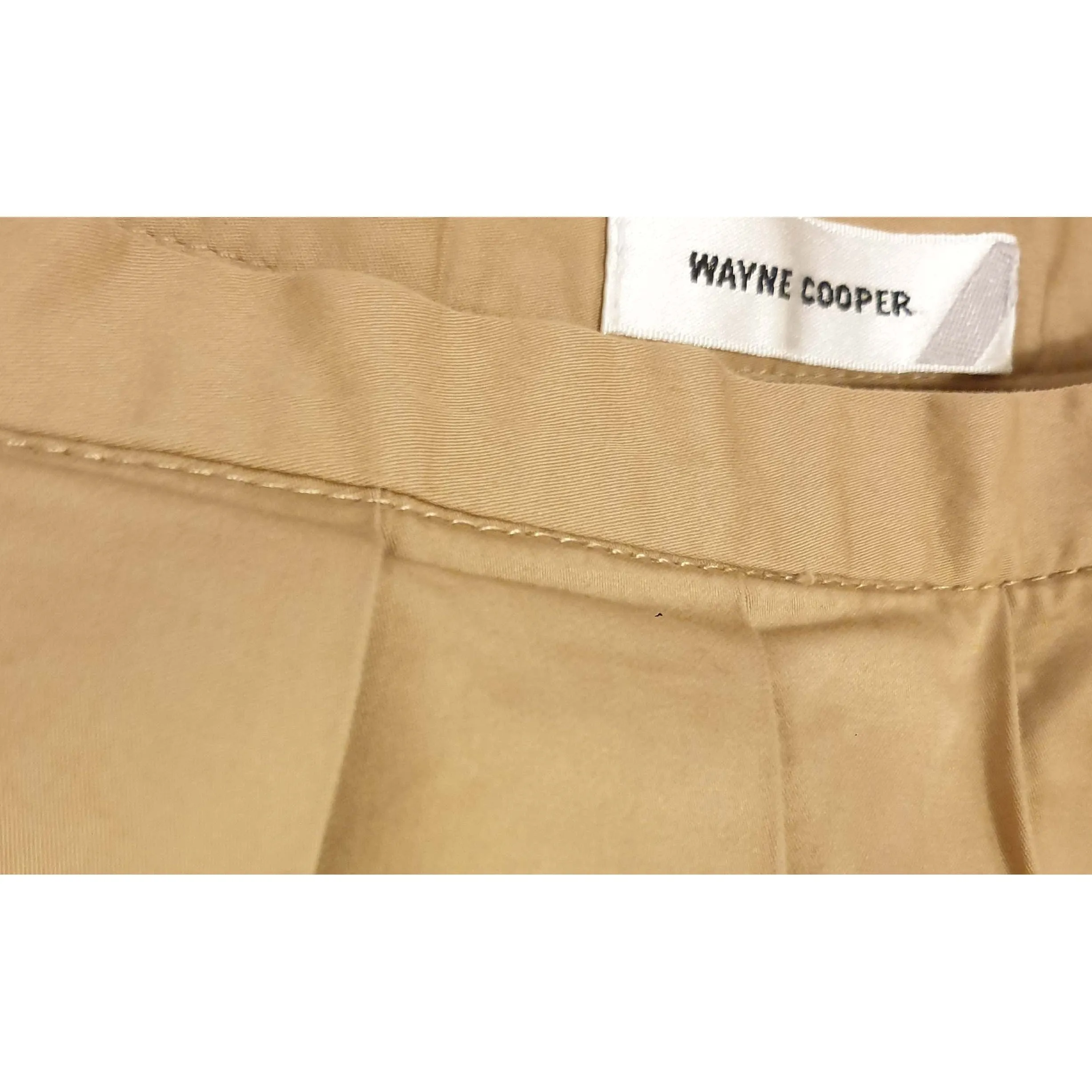 Wayne Cooper preloved beige 100% cotton high waisted pleated skirt size 1 (best fits size 8)