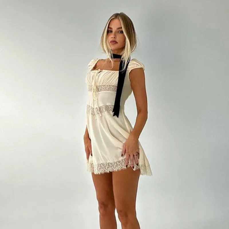 Wendy Hollow Out Lace Sexy Mini Dress