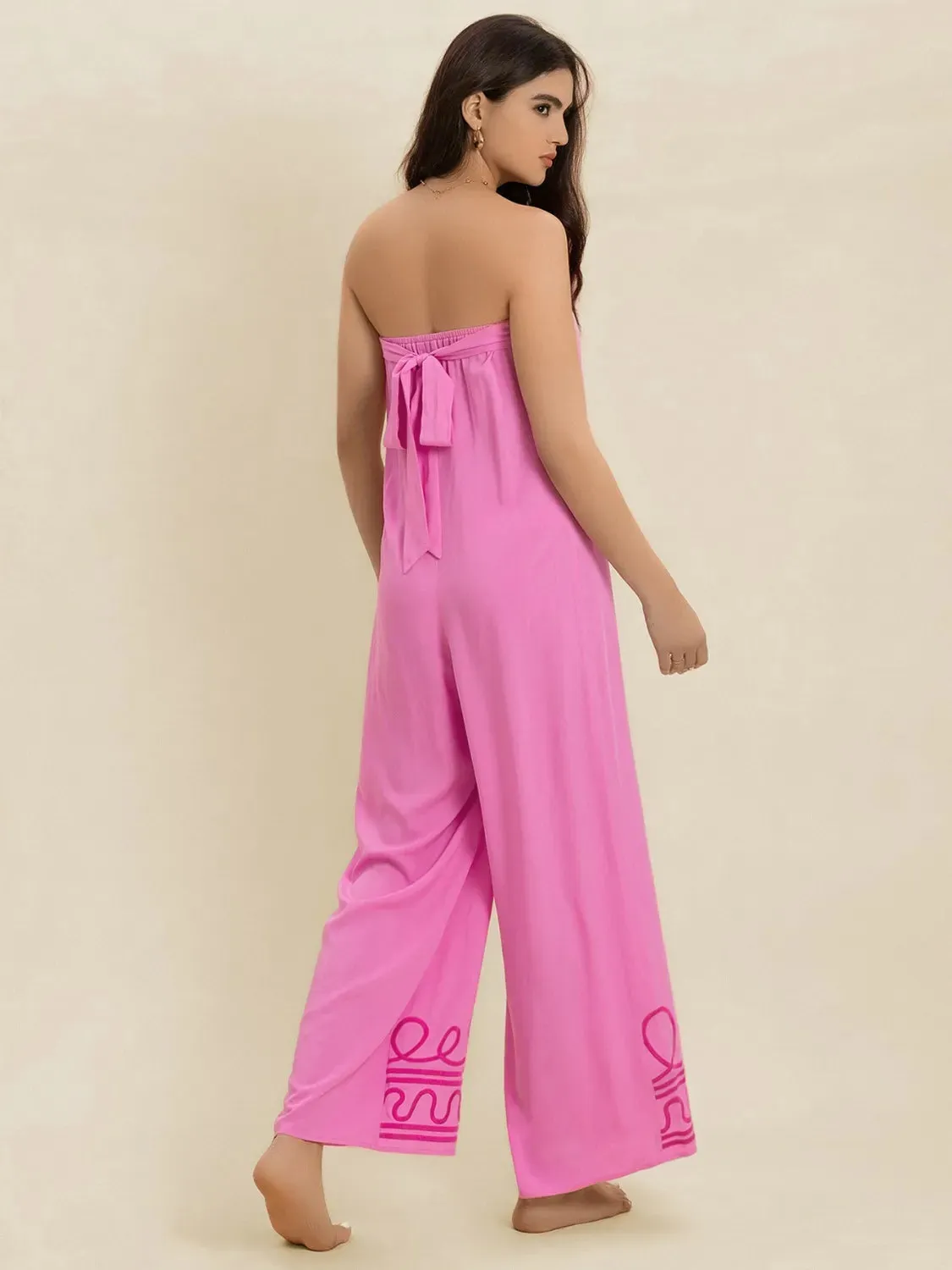 Wide Leg Tube Jumpsuit