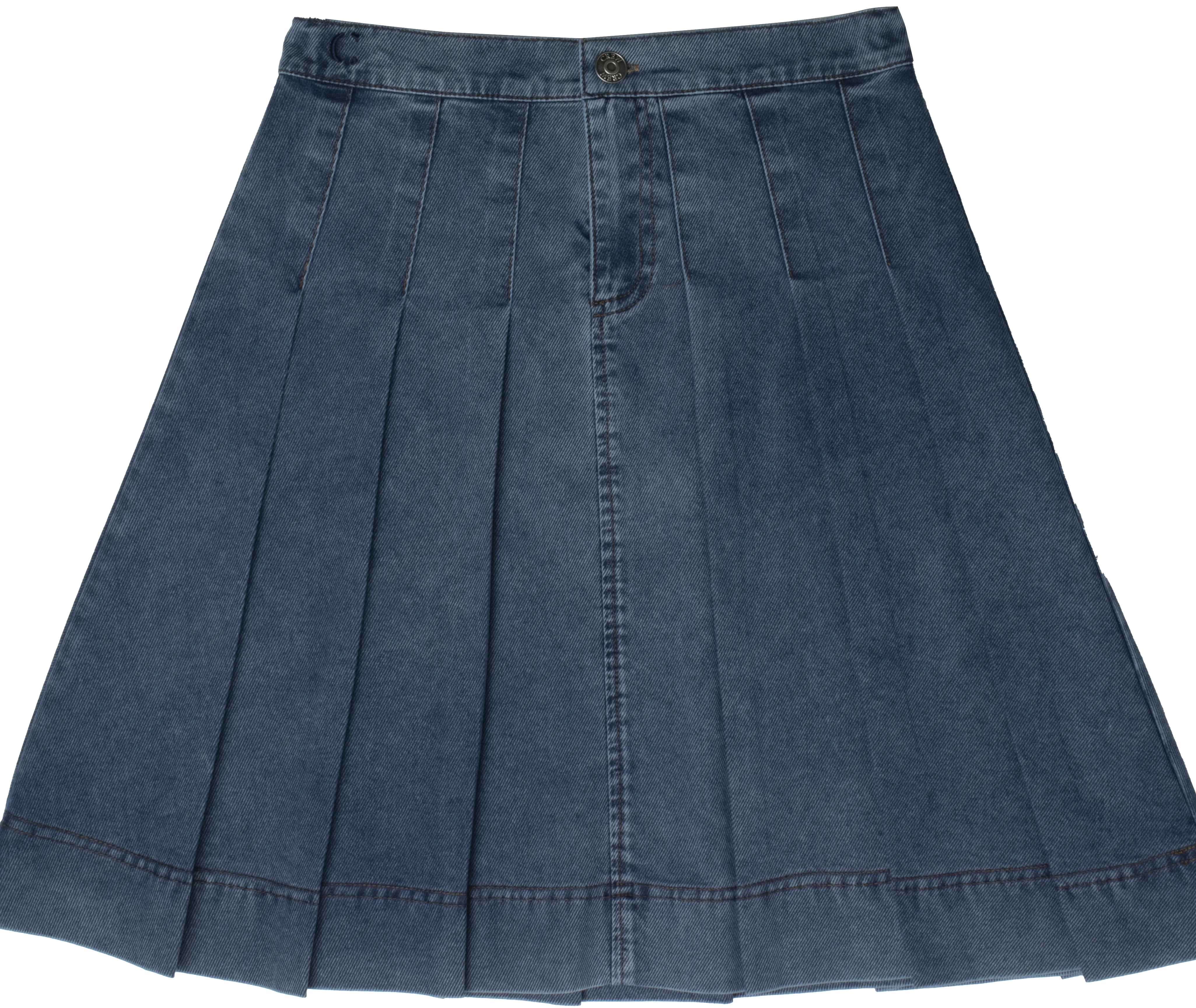 Wide pleated light blue skirt by Crew Basics