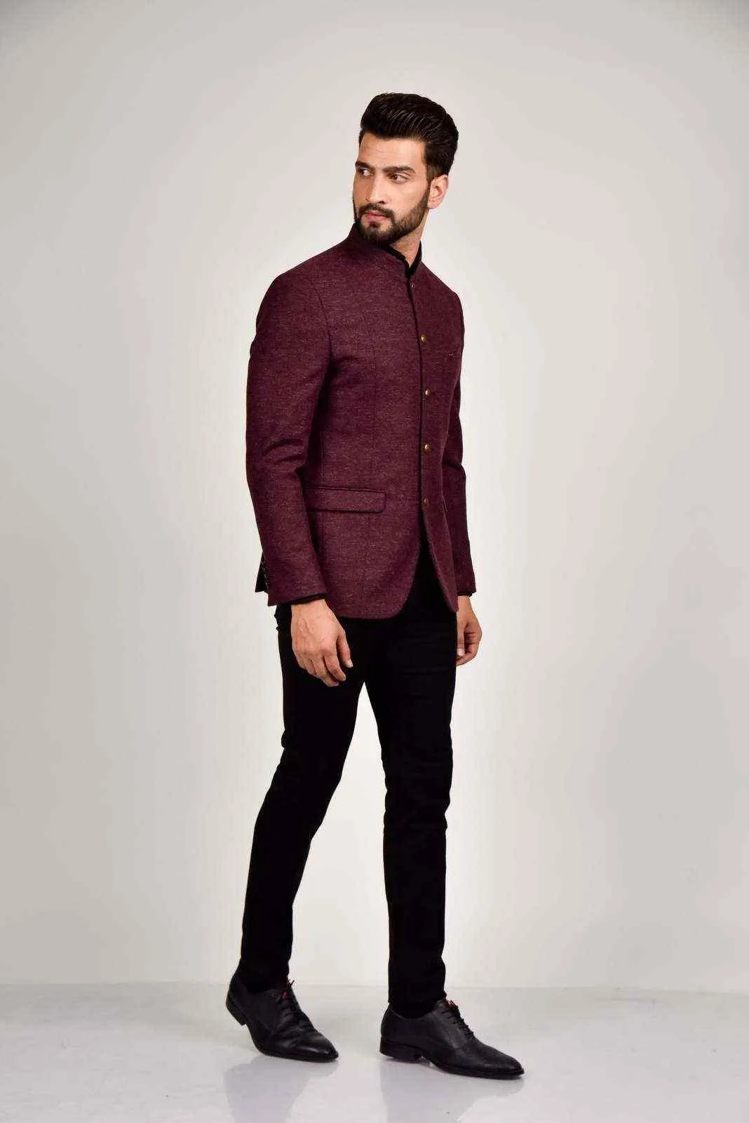 Wine Tweed Blazer