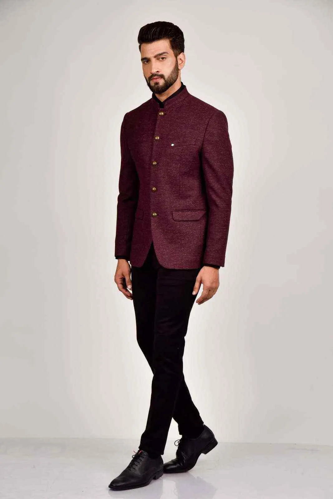 Wine Tweed Blazer