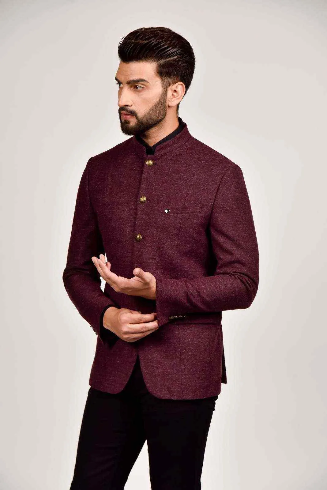 Wine Tweed Blazer