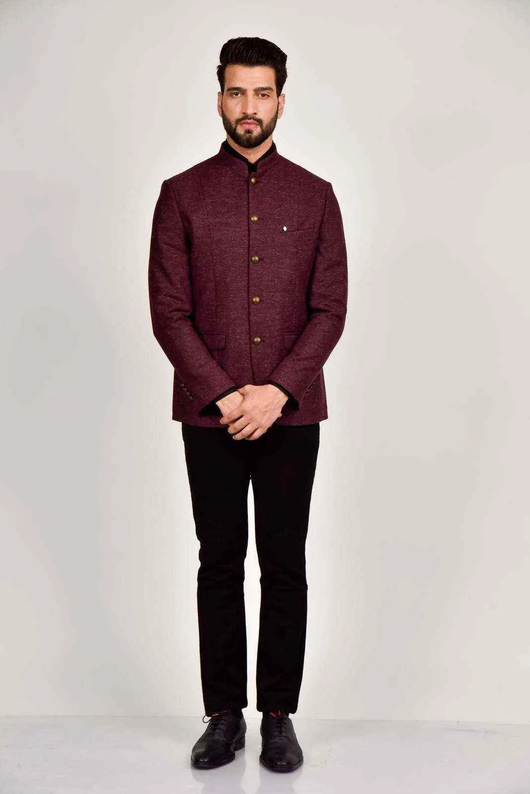 Wine Tweed Blazer