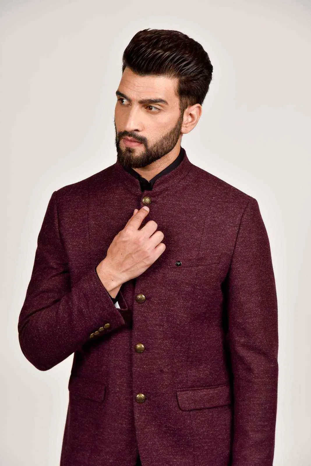 Wine Tweed Blazer