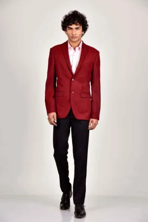 Wine Tweed Woven Blazer