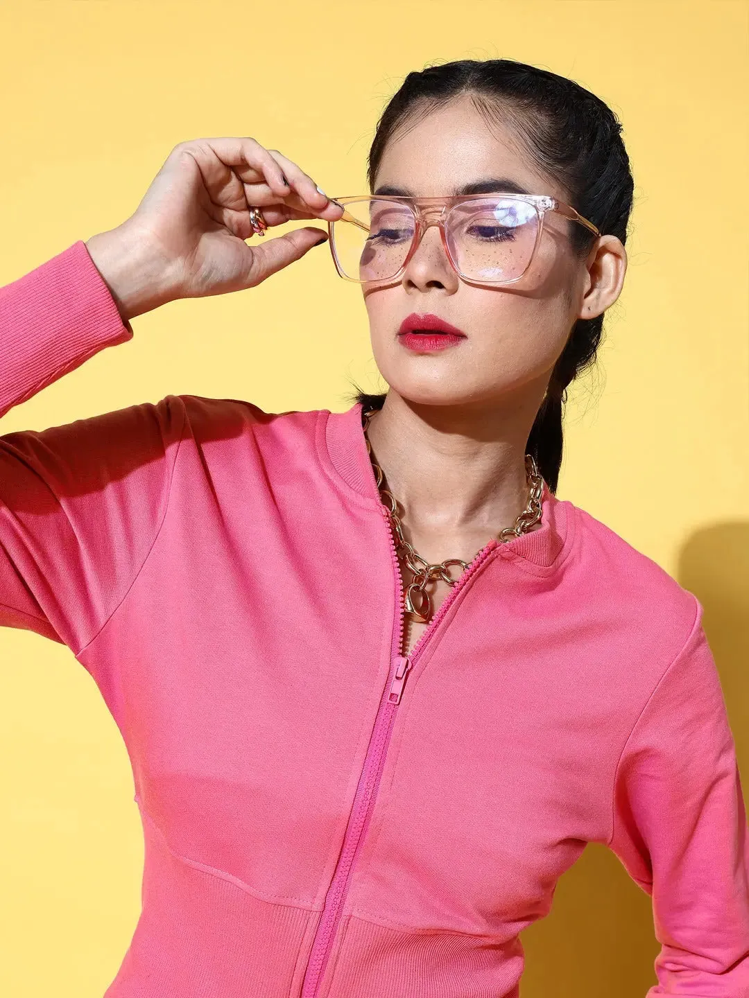 Women Solid Pink Jumpsuits & Sets