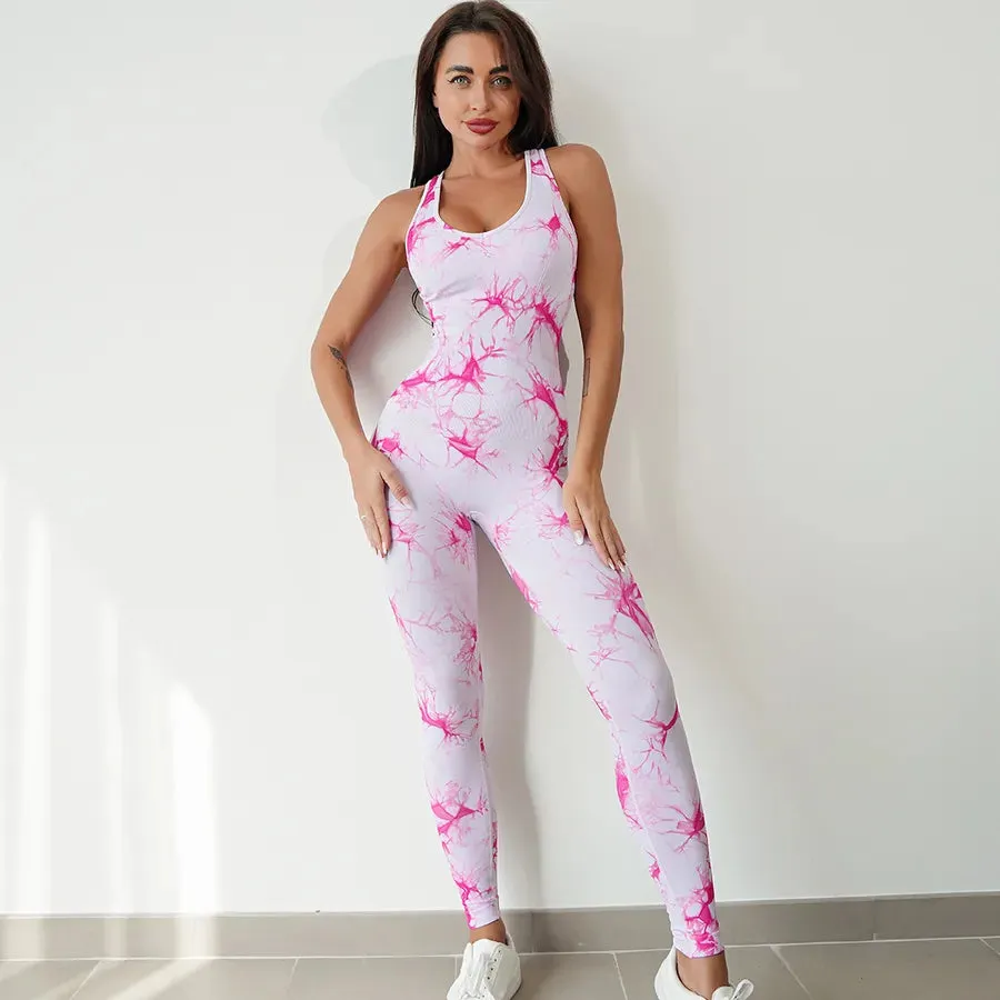Women's Bodysuits Sleeveless Bodysuits Sports Tie Dye