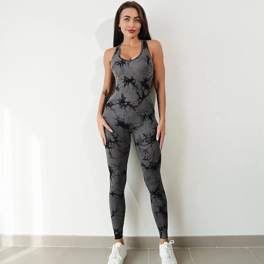 Women's Bodysuits Sleeveless Bodysuits Sports Tie Dye