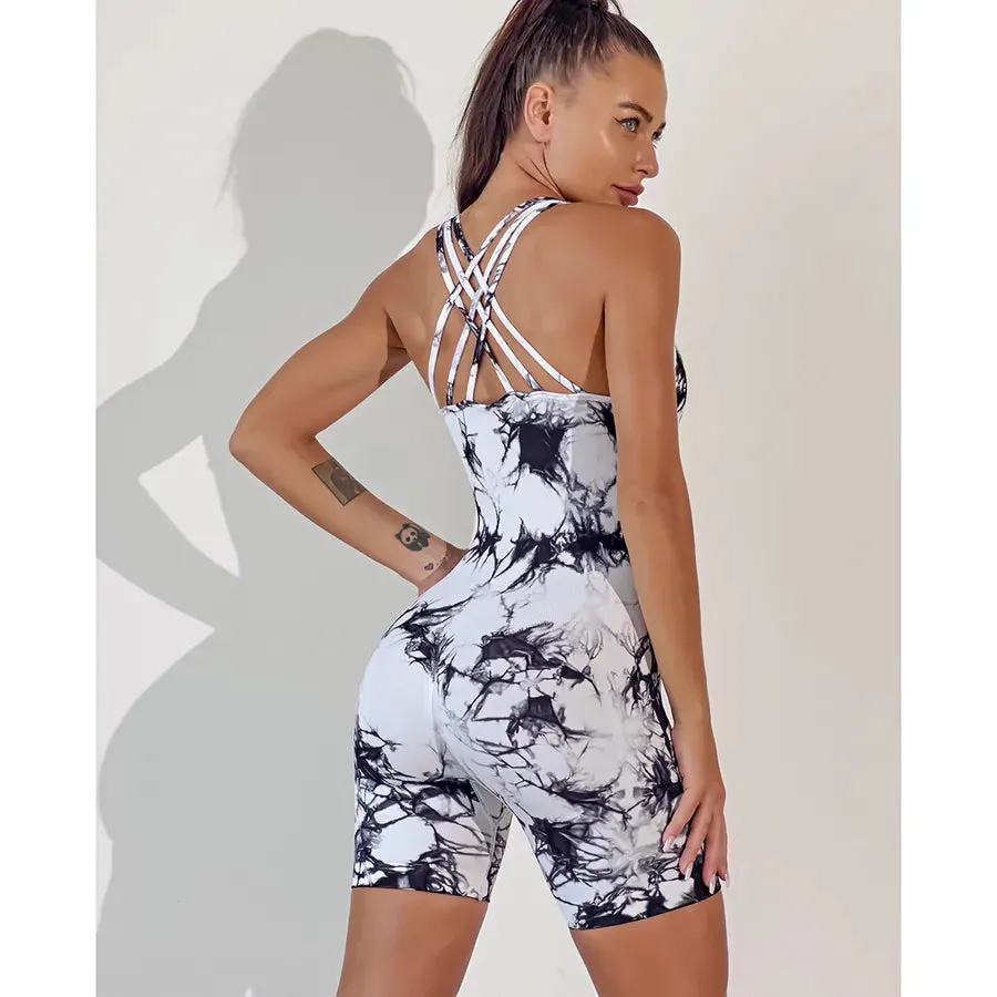 Women's Bodysuits Sleeveless Bodysuits Sports Tie Dye