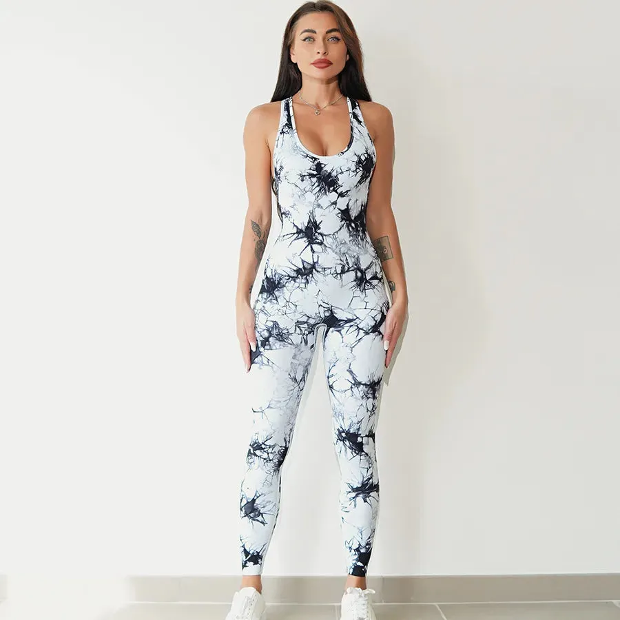 Women's Bodysuits Sleeveless Bodysuits Sports Tie Dye