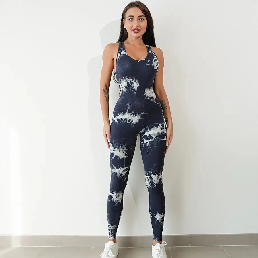 Women's Bodysuits Sleeveless Bodysuits Sports Tie Dye