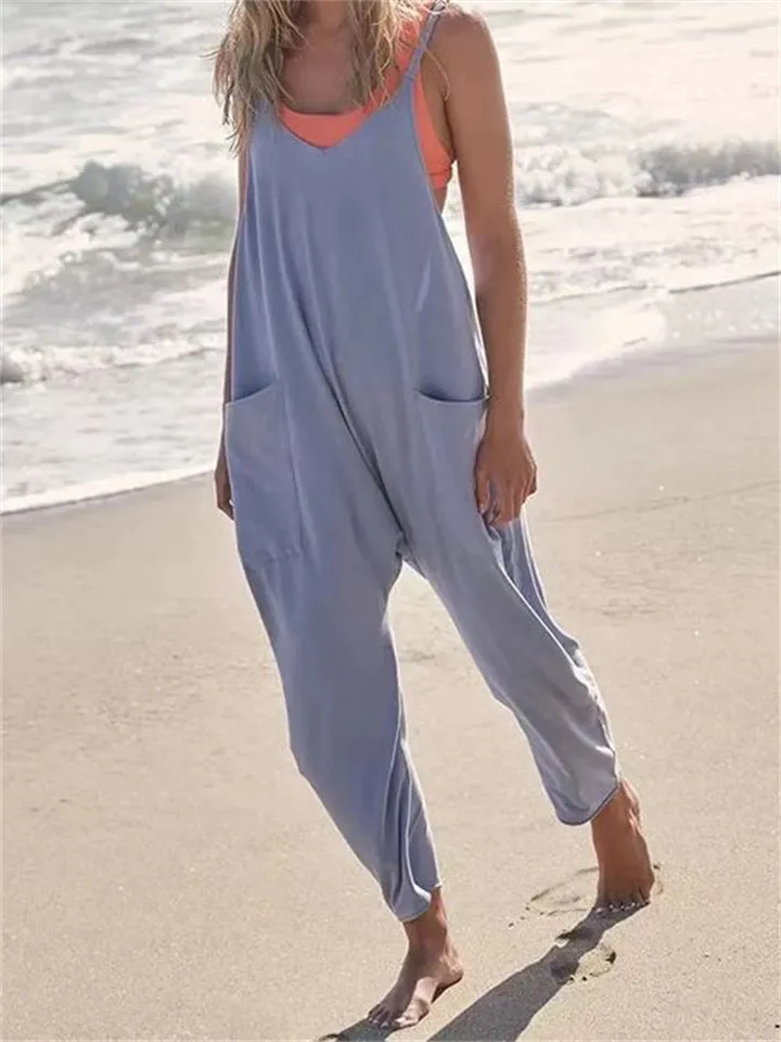 Women's Casual Comfy Baggy Spaghetti Jumpsuits for Summer