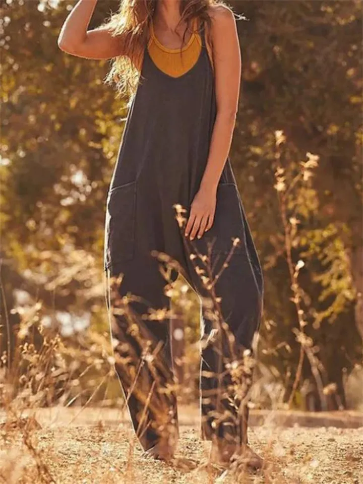 Women's Casual Comfy Baggy Spaghetti Jumpsuits for Summer