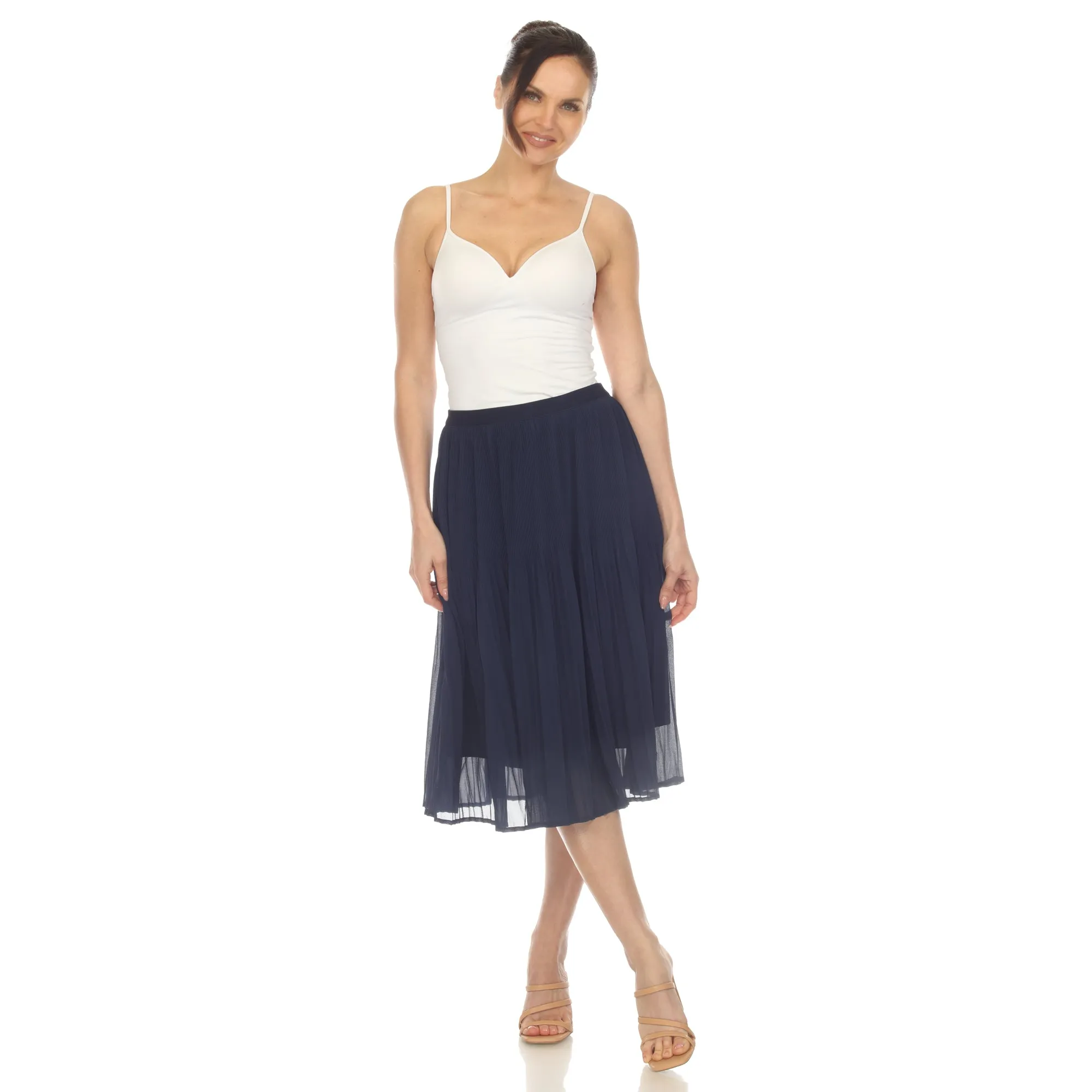 Women's Chiffon Pleated Midi Skirt