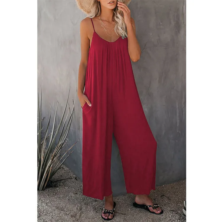 Women's Loose Sleeveless Jumpsuits Romper Jumpsuit