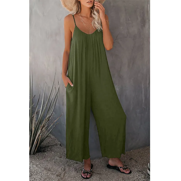 Women's Loose Sleeveless Jumpsuits Romper Jumpsuit