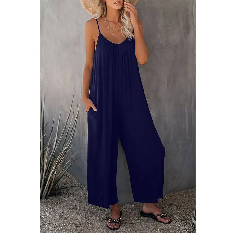 Women's Loose Sleeveless Jumpsuits Romper Jumpsuit