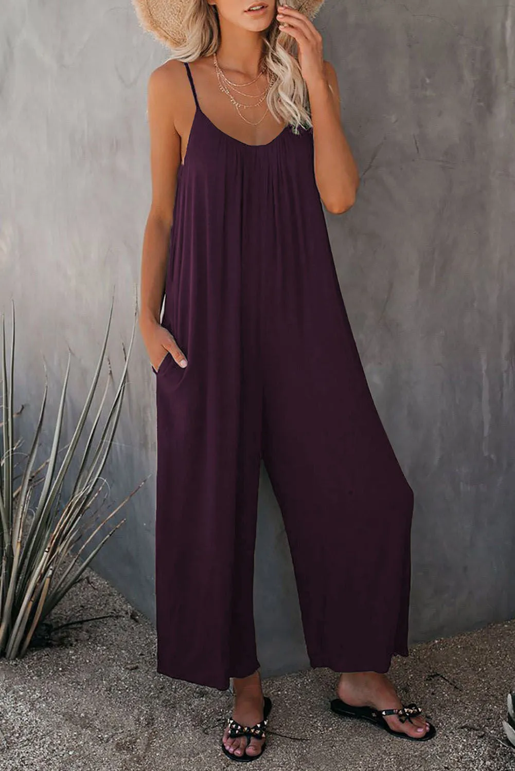 Women's Loose Sleeveless Jumpsuits Romper Jumpsuit